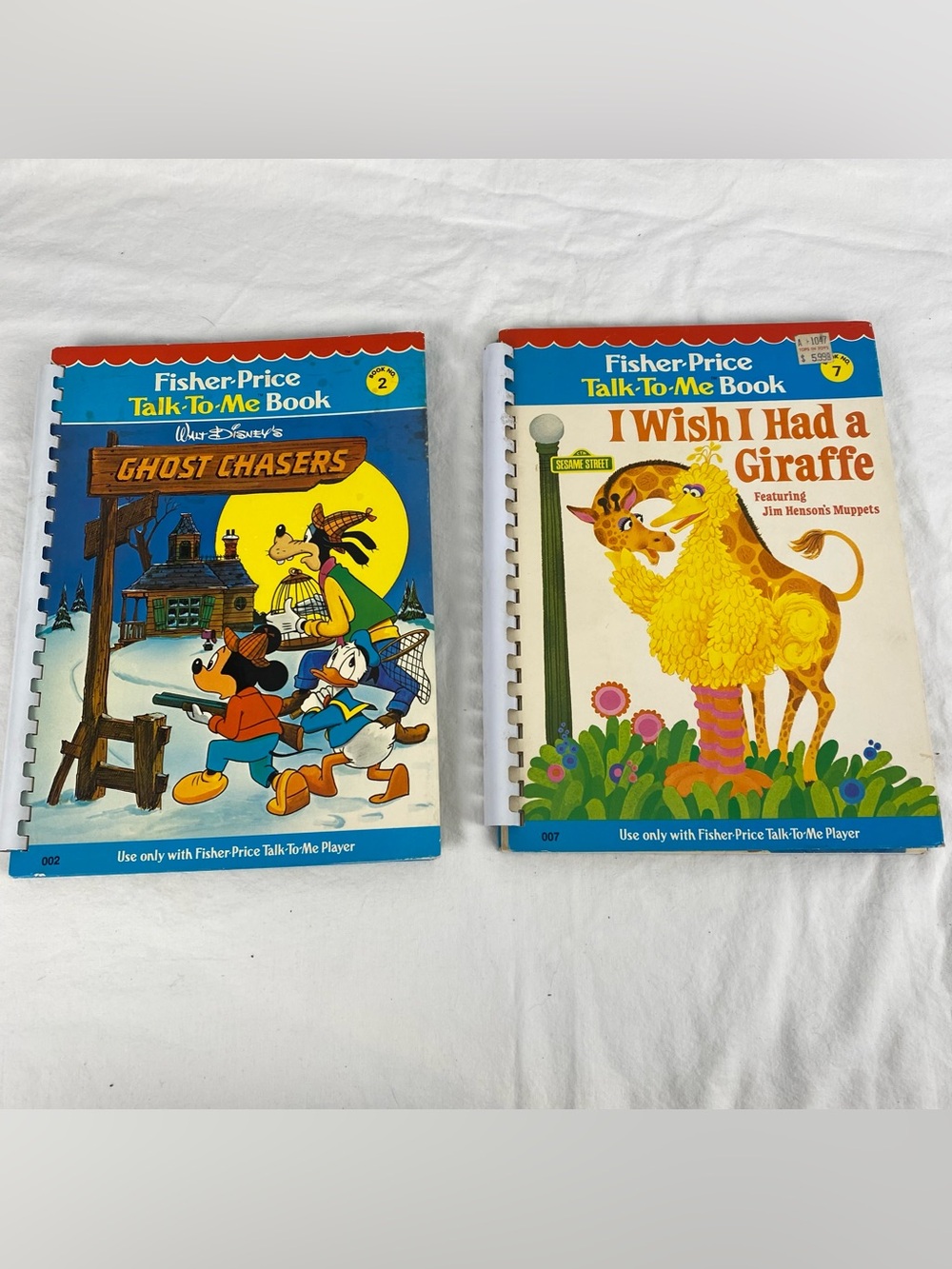 Vintage Fisher-Price Talk-To-Me Books Disney Ghost Chasers Sesame Street